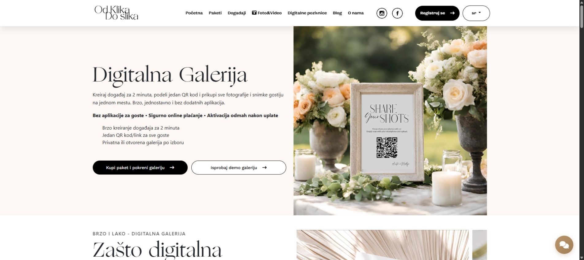MaxDesign digital gallery and website interface from the OdKlikDoSlika case study